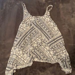 Lorimer Womens Strappy Tank Top Black and White Geometric Print Size Small